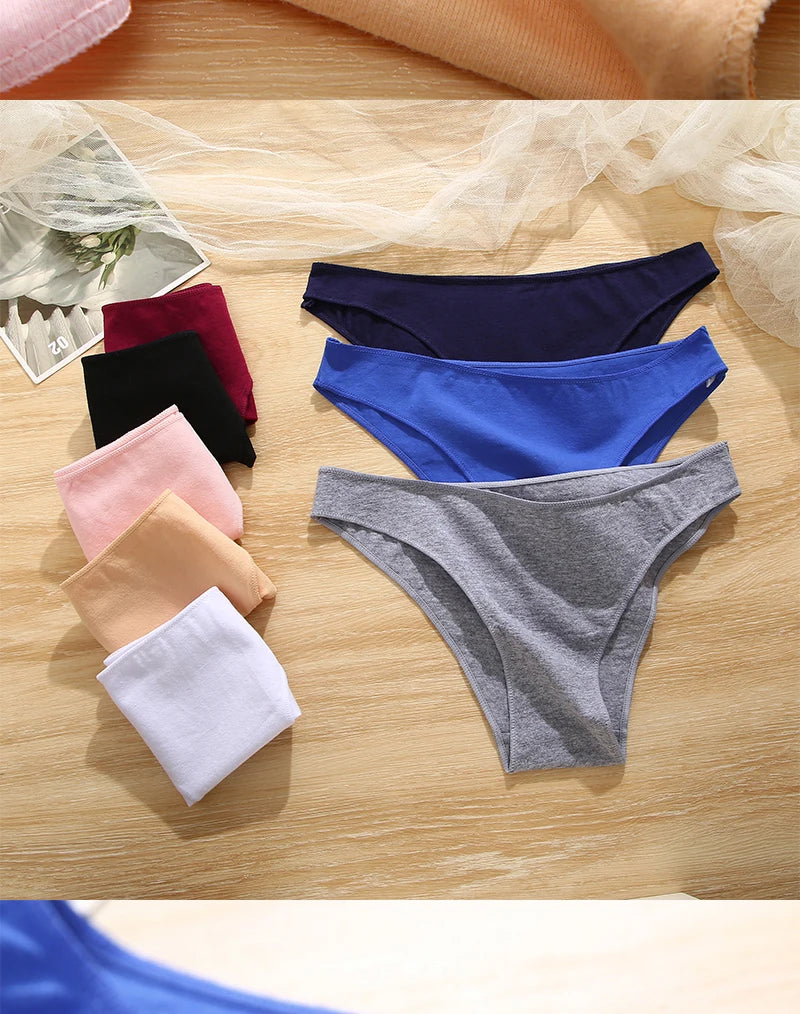 5PCS/Set M-XXL Panties Women Cotton Lingerie Woman Underwear Sexy Femme Underwear Girls Underpant Panty 7 Solid Colors