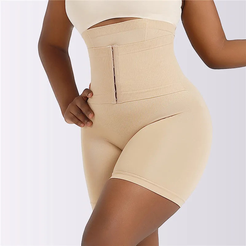 New Women Firm Tummy Control with Hook High Waist Trainer Body Shaper Butt Lifter Shapewear Panties Female Slimming Fajas Shorts