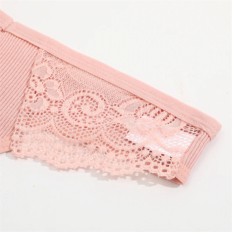 4PCS Cotton G-string Women Lingerie Sexy Lace Panties Thongs Femme Underwear Sexy Pantys Underpant Lingerie Lace Intimates S-XL