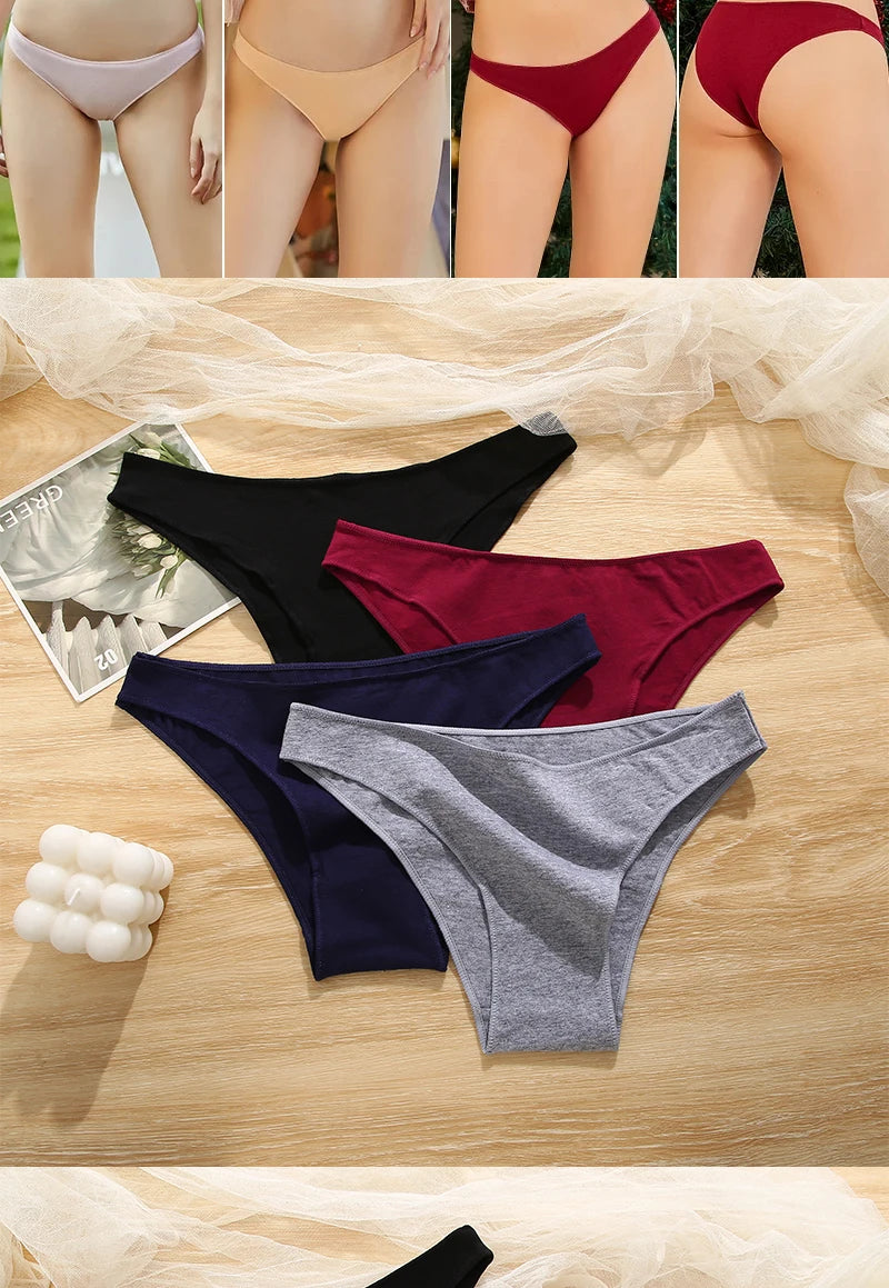 5PCS/Set M-XXL Panties Women Cotton Lingerie Woman Underwear Sexy Femme Underwear Girls Underpant Panty 7 Solid Colors