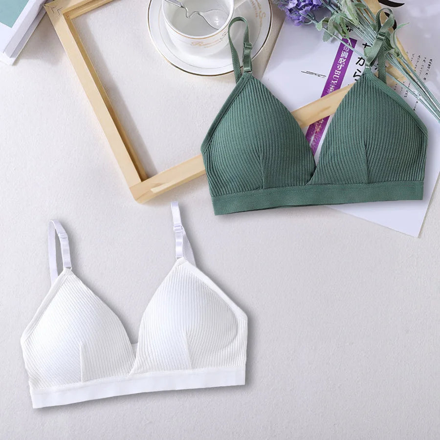 1/2 Pcs Women Sports Bras Triangle Cup Underwear Female Breathable Wrapped Tube Top Sexy Beauty Back Adjustable Sling Bra Vest