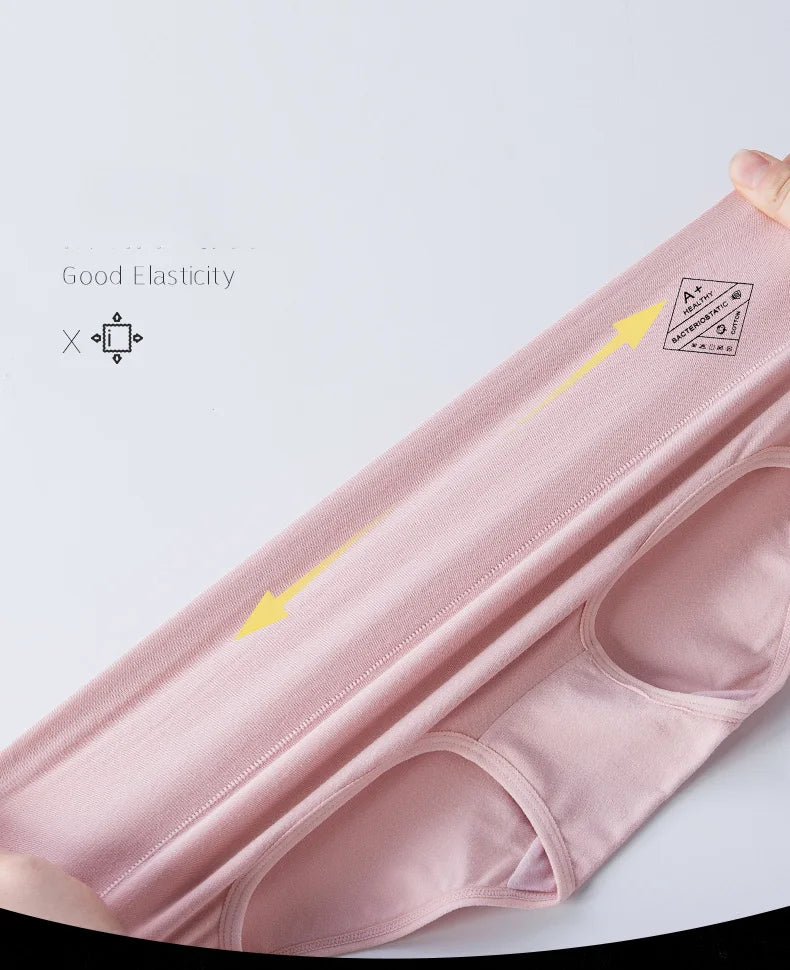 4Pcs High Waist Panties Women Breathable Cotton Underwear Plus Size M-5XL Girls Briefs Sexy Ladies Slimming Underpants