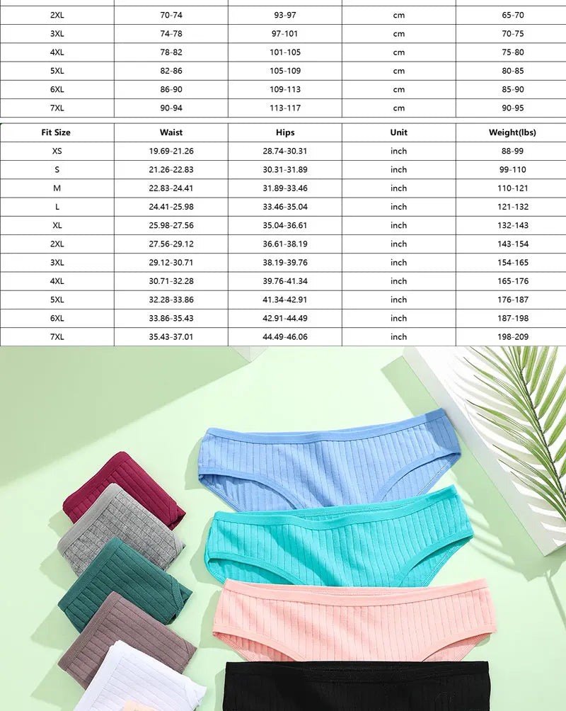 3PCS/Set Cotton Panties Women Underwear Sexy Lingerie Panty Female Lingerie Briefs Panty Underpants IntimateXS-5XL Plus