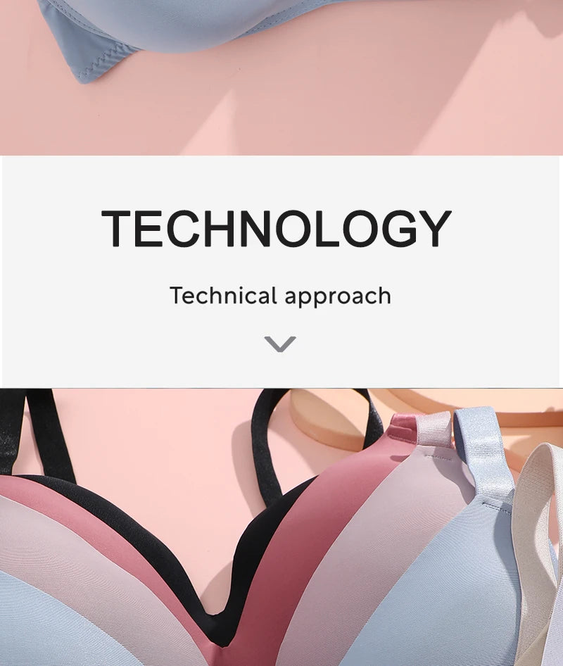 FONETOO Women Seamless Bra Sexy No Wire Push Up Underwear Girls Students Breathable Thin Bras Female's Bra Breathable Gathered