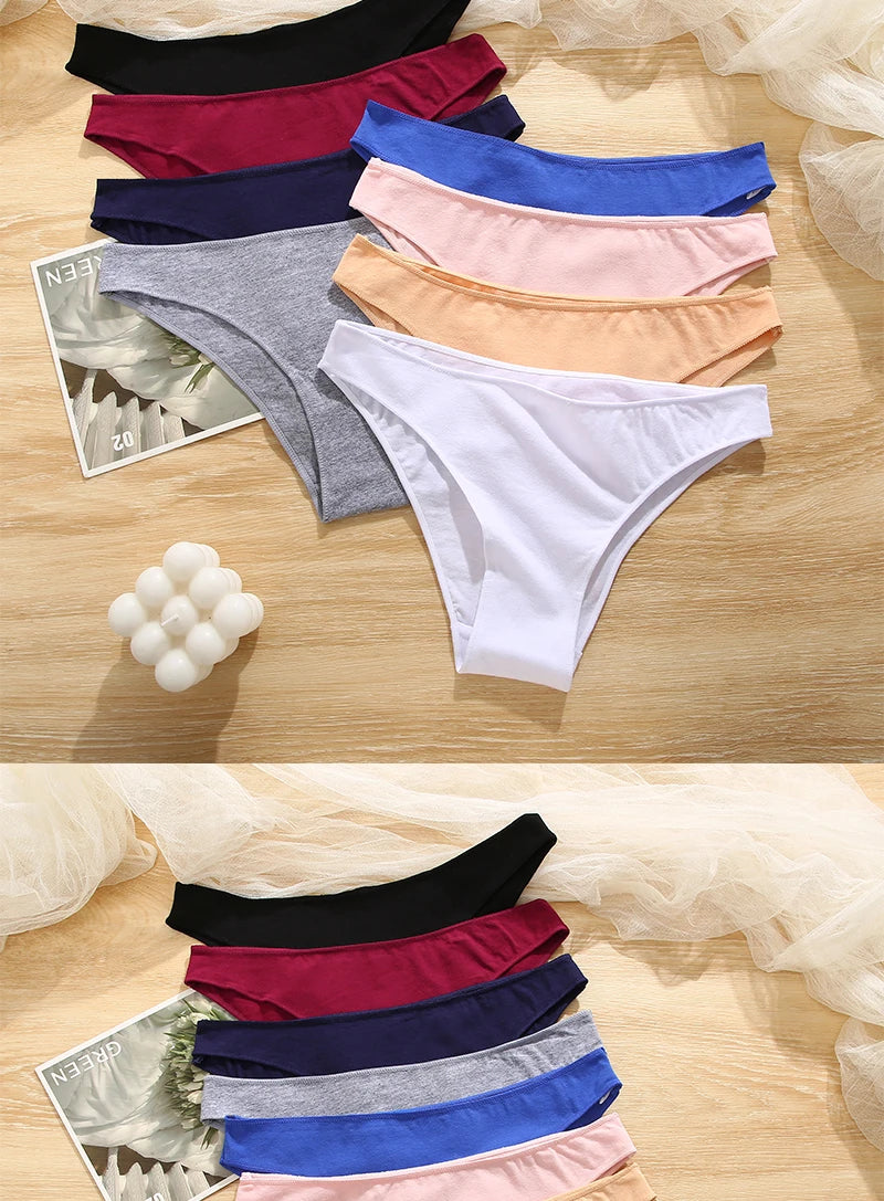 5PCS/Set M-XXL Panties Women Cotton Lingerie Woman Underwear Sexy Femme Underwear Girls Underpant Panty 7 Solid Colors