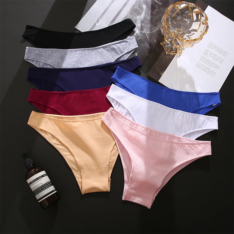 5PCS/Set M-XXL Panties Women Cotton Lingerie Woman Underwear Sexy Femme Underwear Girls Underpant Panty 7 Solid Colors