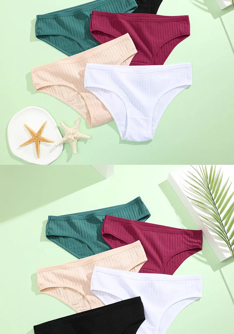 3PCS/Set Cotton Panties Women Underwear Sexy Lingerie Panty Female Lingerie Briefs Panty Underpants IntimateXS-5XL Plus