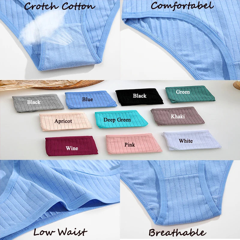 3PCS/Set Cotton Panties Women Underwear Sexy Lingerie Panty Female Lingerie Briefs Panty Underpants IntimateXS-5XL Plus