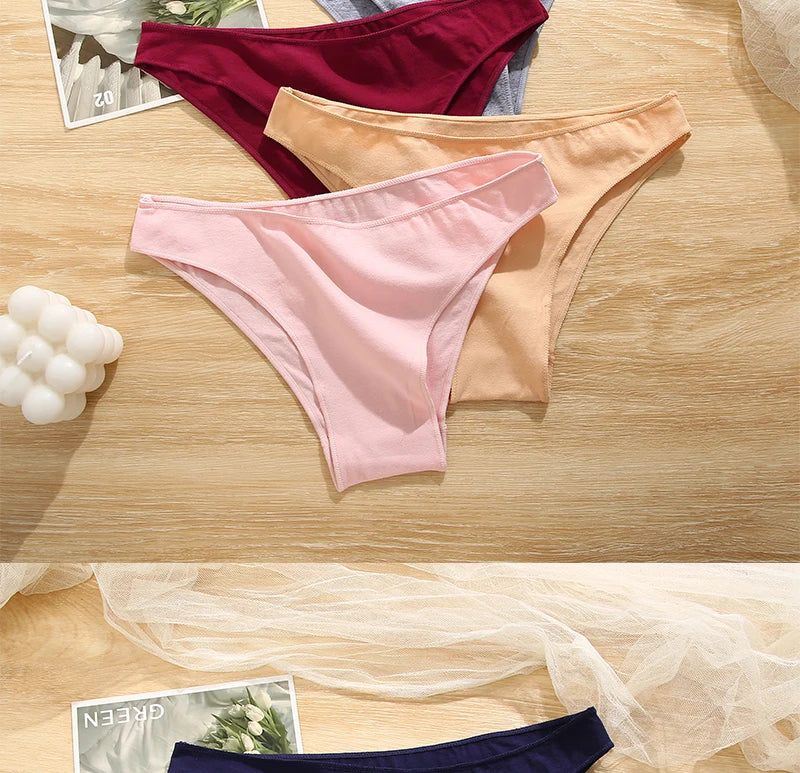 5PCS/Set M-XXL Panties Women Cotton Lingerie Woman Underwear Sexy Femme Underwear Girls Underpant Panty 7 Solid Colors