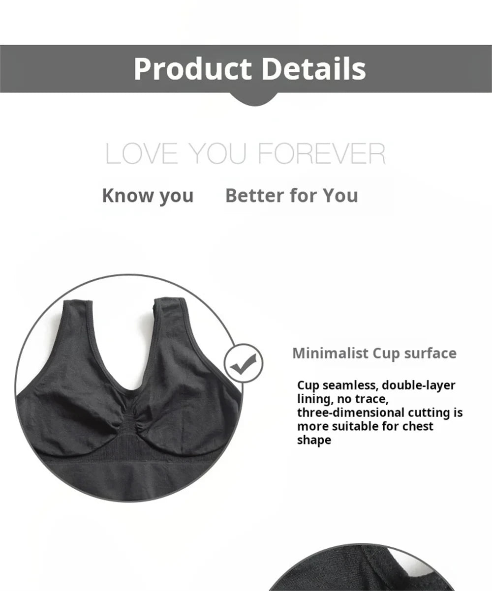 Women's Seamless Bra, Suspender, Tank Short Top, Solid Color, Sports Gym, Running, Fitness, Yoga