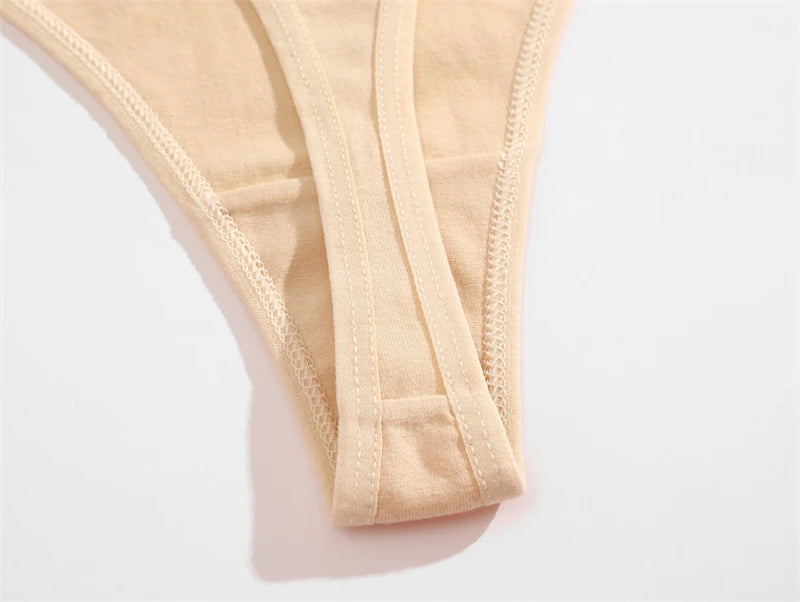 4PCS Women Cotton Thongs Female Sexy Low Waist Panties G-String Underwear Thongs Striped Panties Female Underwear T-Back Intimat