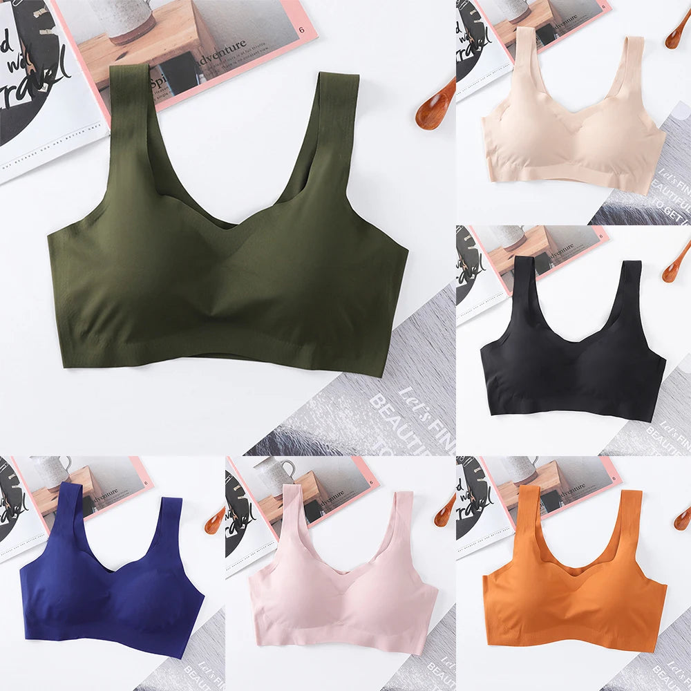 Underwear Women Bra Bras Breathable Sports Crop Tops Vest Underwear Yoga Gym Padded Bralette Running Seamless Bra