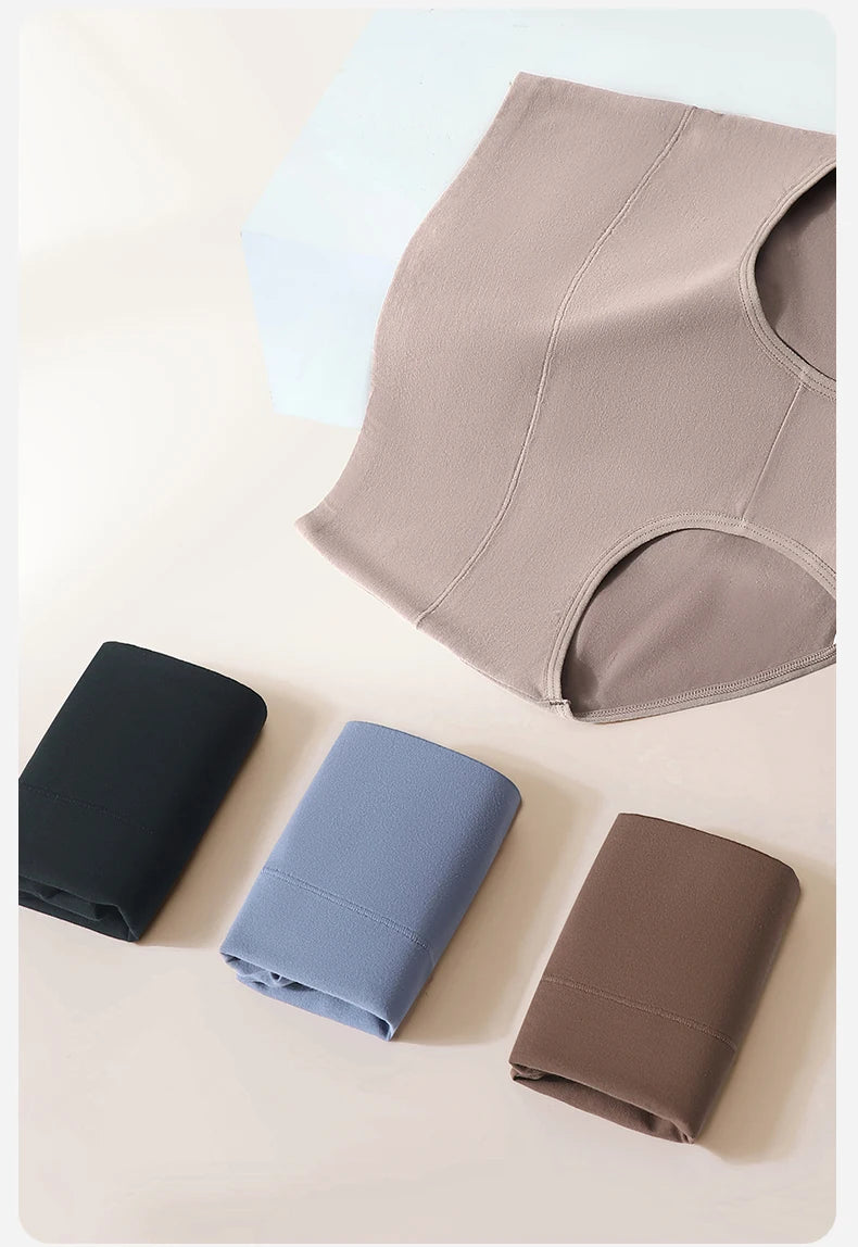 4Pcs Cotton Women's Panties High Waist Slimming Underwear Breathable Underpants Plus Size Panty Body Shaper Solid Female Briefs