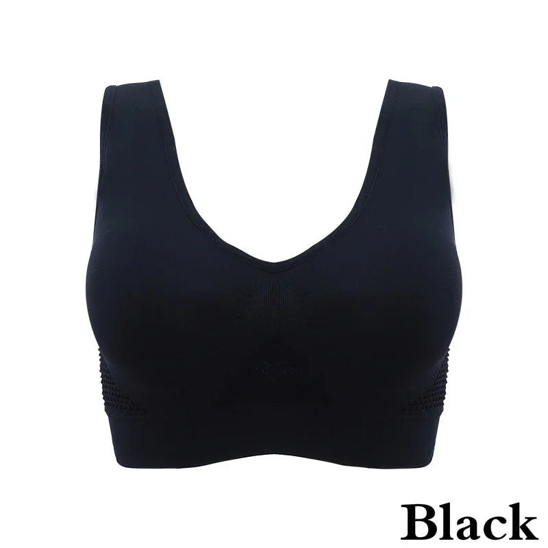 Women's Breathable Sports Vest Bra Sweat-absorbent Shockproof Pad Sports Top Track and Field Gym Running Fitness Sports Top