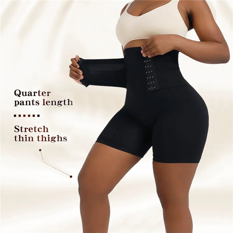 New Women Firm Tummy Control with Hook High Waist Trainer Body Shaper Butt Lifter Shapewear Panties Female Slimming Fajas Shorts