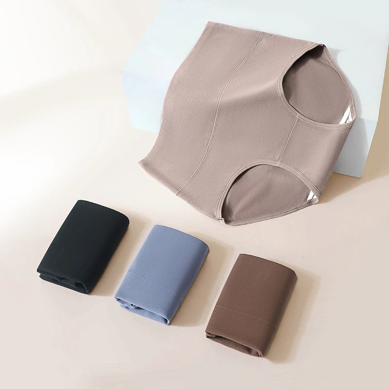 4Pcs Cotton Women's Panties High Waist Slimming Underwear Breathable Underpants Plus Size Panty Body Shaper Solid Female Briefs