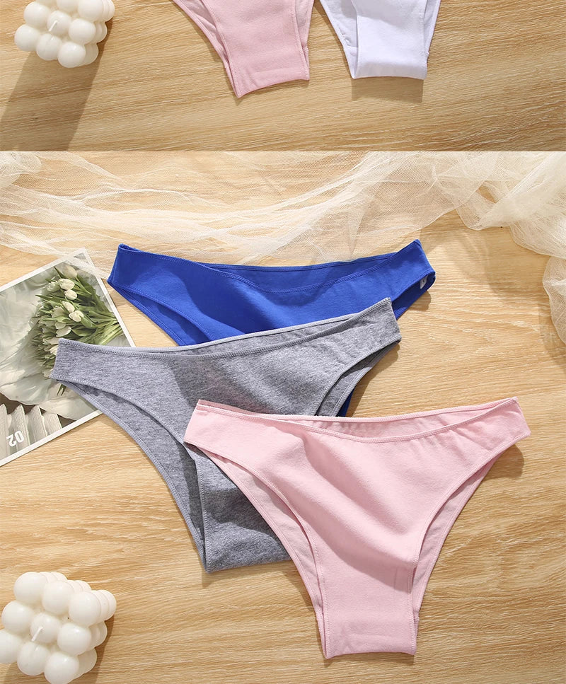 5PCS/Set M-XXL Panties Women Cotton Lingerie Woman Underwear Sexy Femme Underwear Girls Underpant Panty 7 Solid Colors