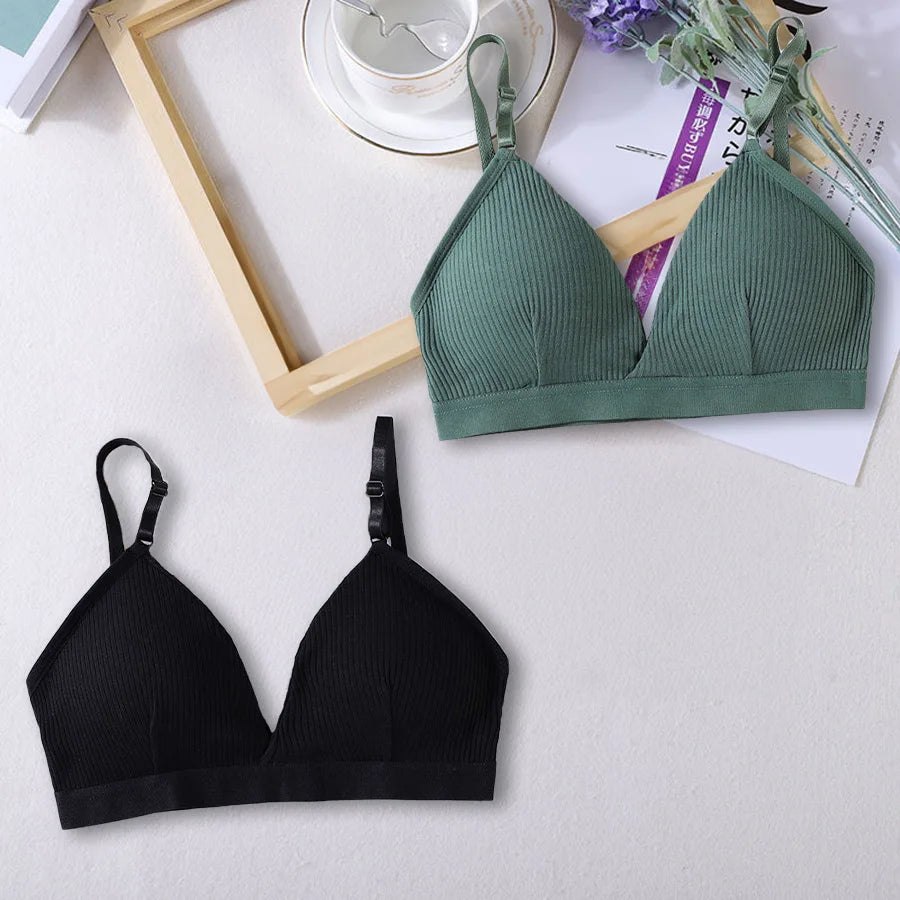 1/2 Pcs Women Sports Bras Triangle Cup Underwear Female Breathable Wrapped Tube Top Sexy Beauty Back Adjustable Sling Bra Vest