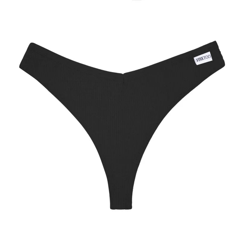 3PCS/Set G-string Panties Waffle Cotton Women's Underwear Sexy Panties Female Underpants Thong V-Waist Pantys Lingerie