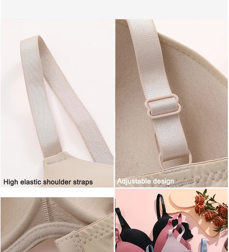 FONETOO Women Seamless Bra Sexy No Wire Push Up Underwear Girls Students Breathable Thin Bras Female's Bra Breathable Gathered