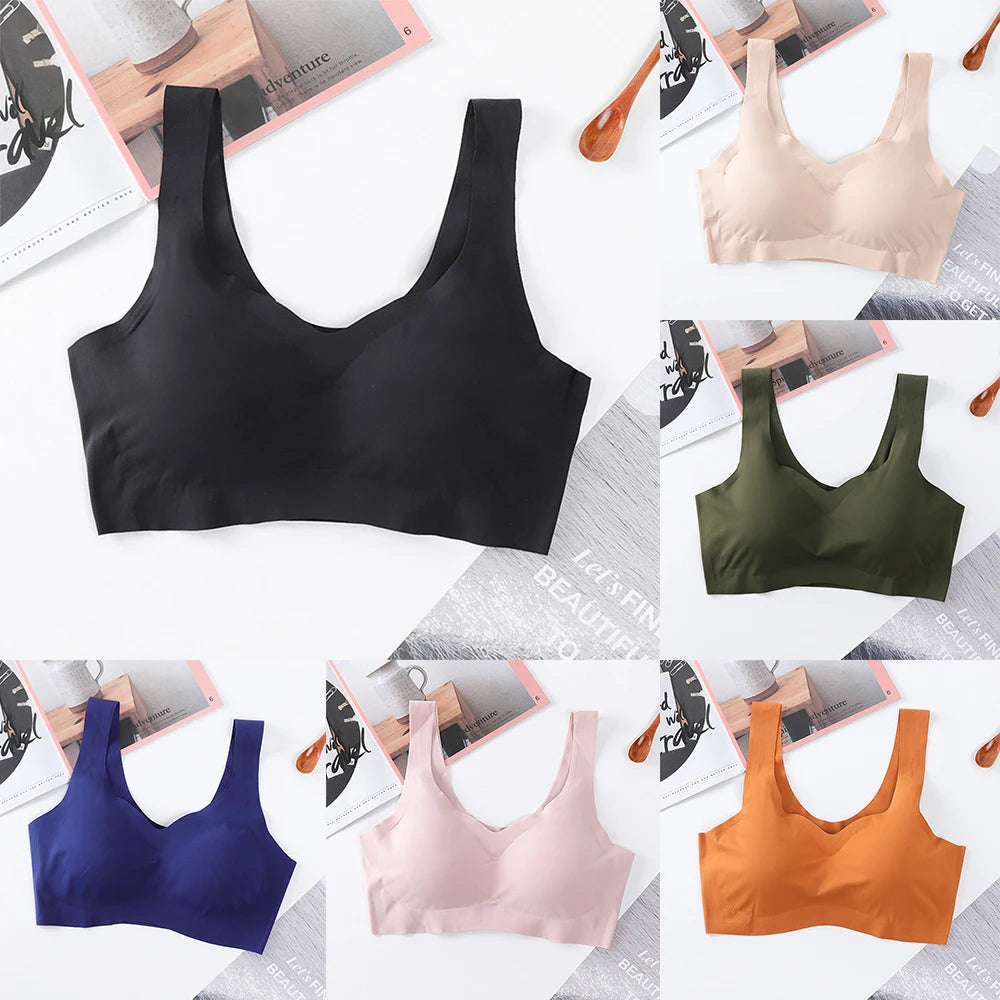Underwear Women Bra Bras Breathable Sports Crop Tops Vest Underwear Yoga Gym Padded Bralette Running Seamless Bra