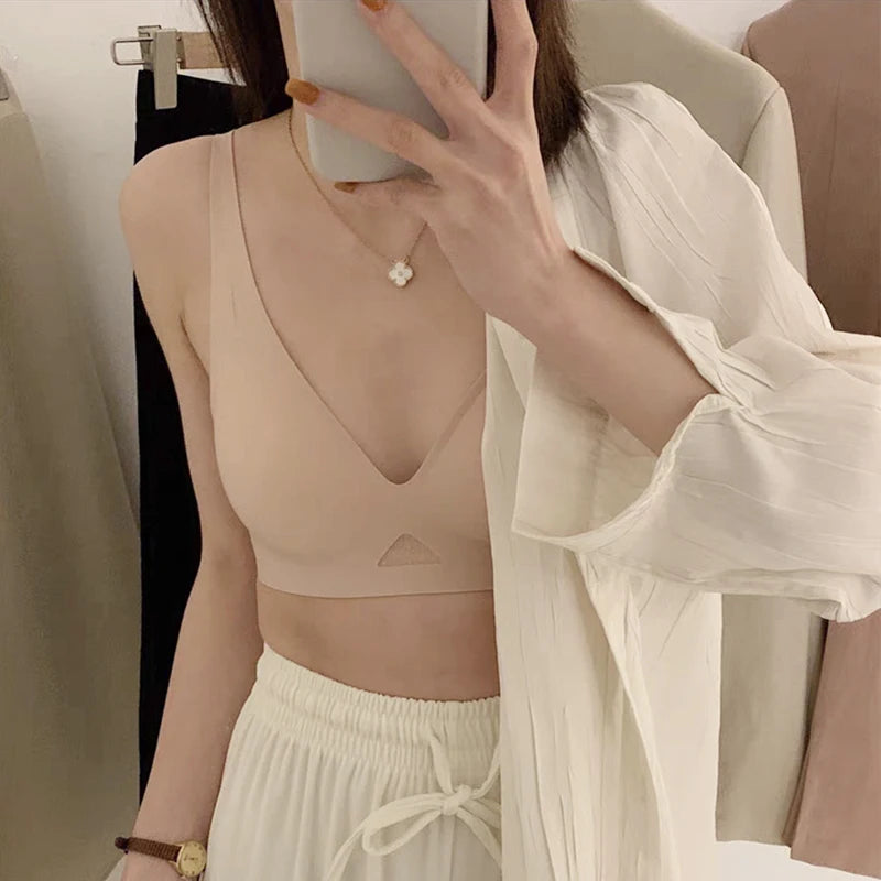 Wire Free Bra Brassieres Push Up Bralette Sexy Seamless Bras For Women Female Lingerie Woman Silky Underwear Intimate Sleepwear