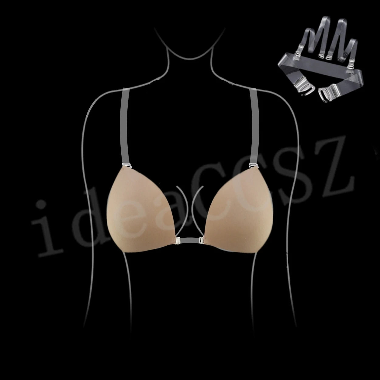 Sticky Bra for Women Backless Wedding Dress Silicone Plunge Deep U Neck Adhesive Bras Lift Boob Invisible Underwear Nipple Cover
