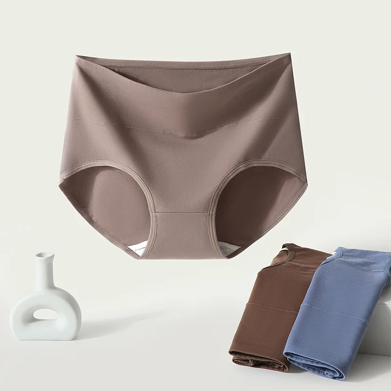 4Pcs Cotton Women's Panties High Waist Slimming Underwear Breathable Underpants Plus Size Panty Body Shaper Solid Female Briefs