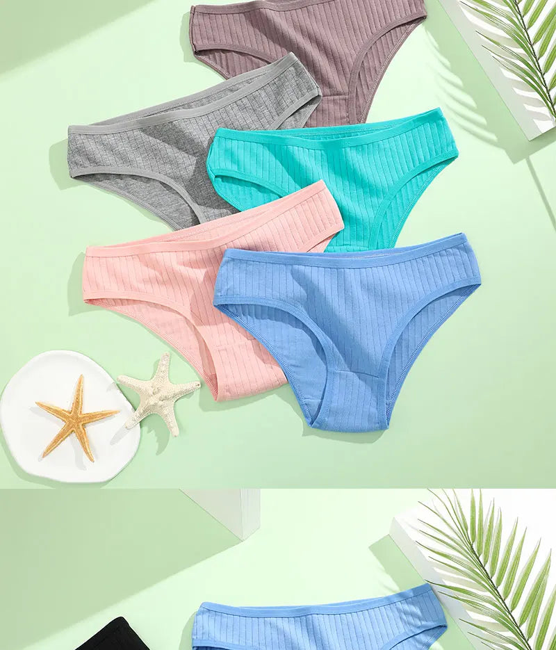 3PCS/Set Cotton Panties Women Underwear Sexy Lingerie Panty Female Lingerie Briefs Panty Underpants IntimateXS-5XL Plus