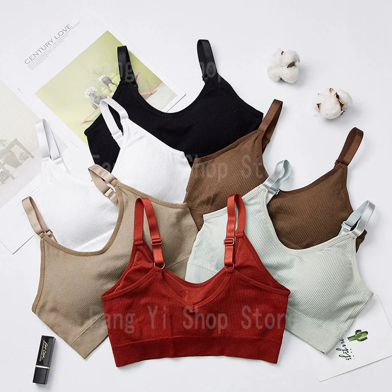 Women's seamless bra Full Cup Breathable bra Breathable comfort Sleep bra Running Fitness Sports bra Suspenders