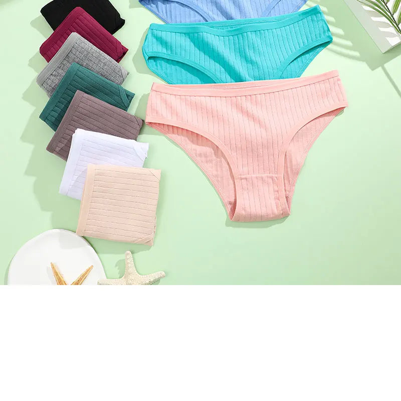 3PCS/Set Cotton Panties Women Underwear Sexy Lingerie Panty Female Lingerie Briefs Panty Underpants IntimateXS-5XL Plus