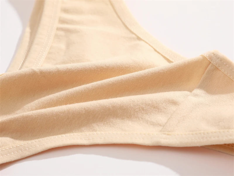 4PCS Women Cotton Thongs Female Sexy Low Waist Panties G-String Underwear Thongs Striped Panties Female Underwear T-Back Intimat