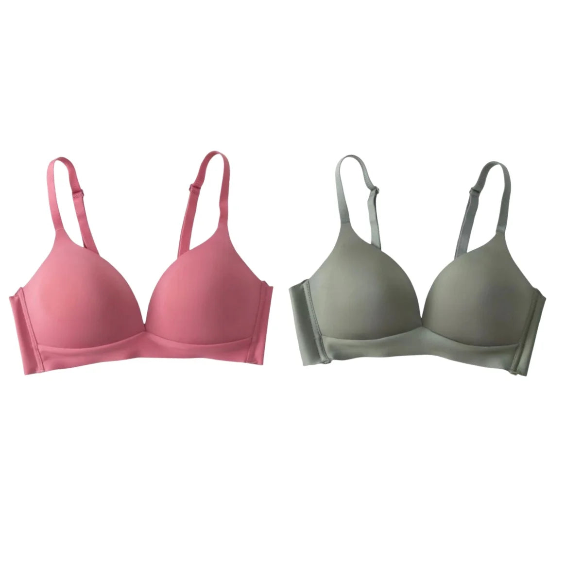 2Pcs/Set Seamless Bras For Women Glossy Underwear 3/4 Cup Push Up Bra Non-wire Bralette Japanese Female Sexy Lingerie S-XXL