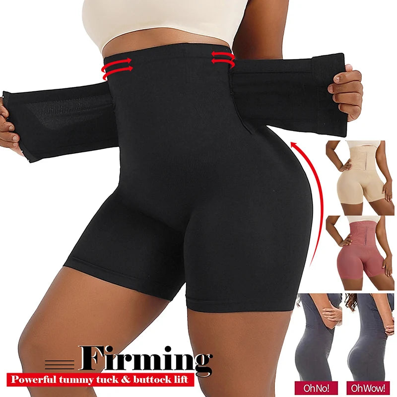 New Women Firm Tummy Control with Hook High Waist Trainer Body Shaper Butt Lifter Shapewear Panties Female Slimming Fajas Shorts