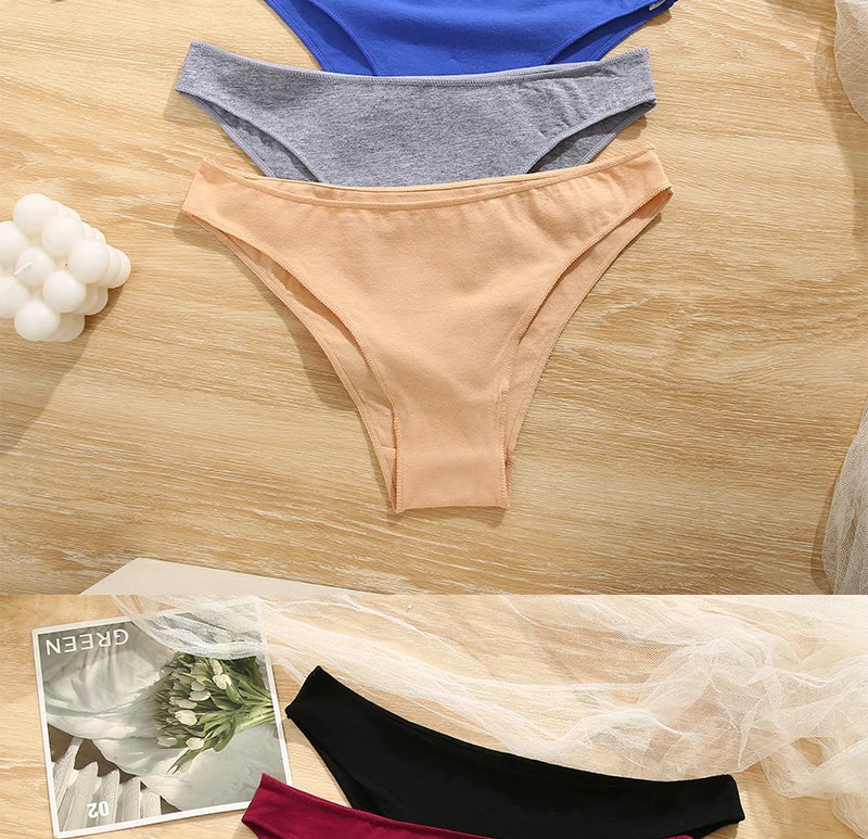 5PCS/Set M-XXL Panties Women Cotton Lingerie Woman Underwear Sexy Femme Underwear Girls Underpant Panty 7 Solid Colors