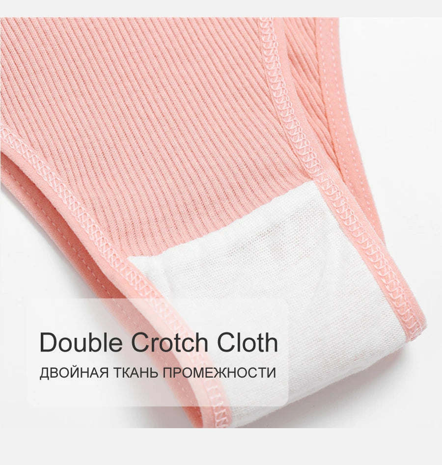 5Pcs/Set Women Cotton Brazilian Panties V Waist Female Underwear Comfortable Underwear Low Rise T-Back Bikini Girls Lingerie New