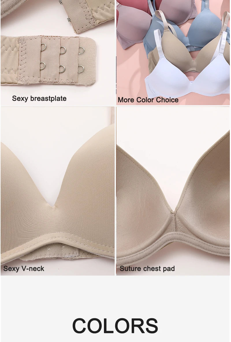 FONETOO Women Seamless Bra Sexy No Wire Push Up Underwear Girls Students Breathable Thin Bras Female's Bra Breathable Gathered