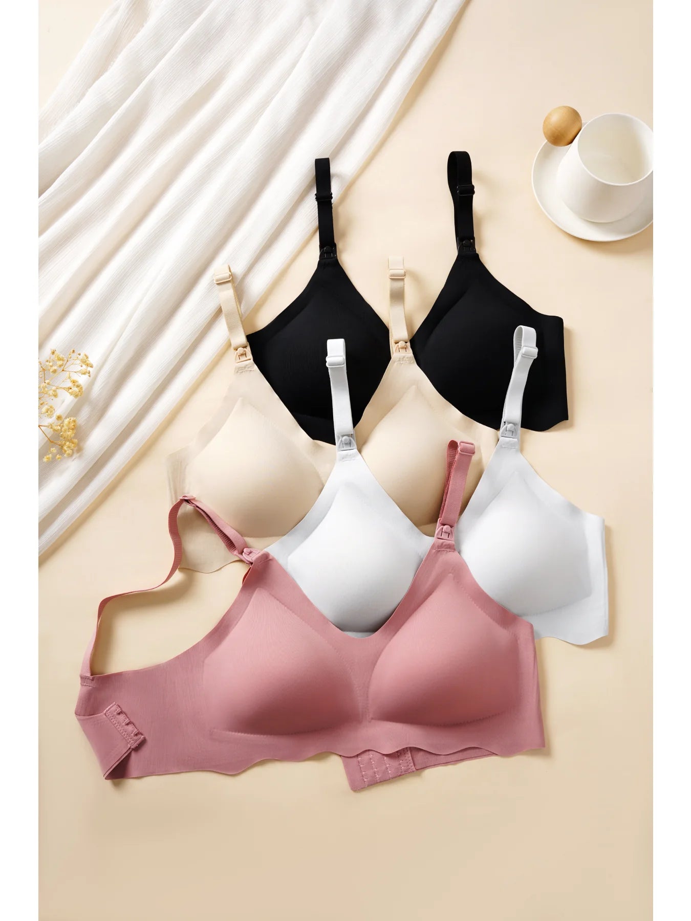 New Women Traceless Women's Comfortable and Breathable Ultra Thin Breastfeeding Bra Detachable Breastfeeding Bra