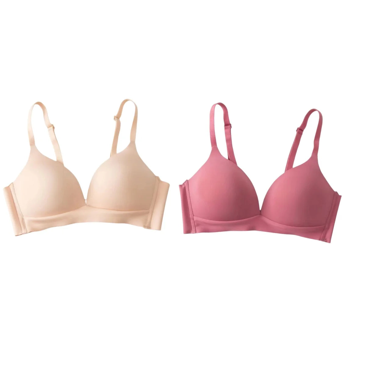 2Pcs/Set Seamless Bras For Women Glossy Underwear 3/4 Cup Push Up Bra Non-wire Bralette Japanese Female Sexy Lingerie S-XXL