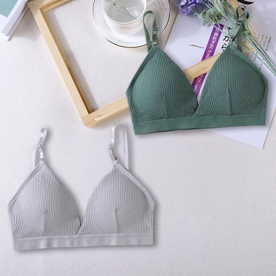 1/2 Pcs Women Sports Bras Triangle Cup Underwear Female Breathable Wrapped Tube Top Sexy Beauty Back Adjustable Sling Bra Vest