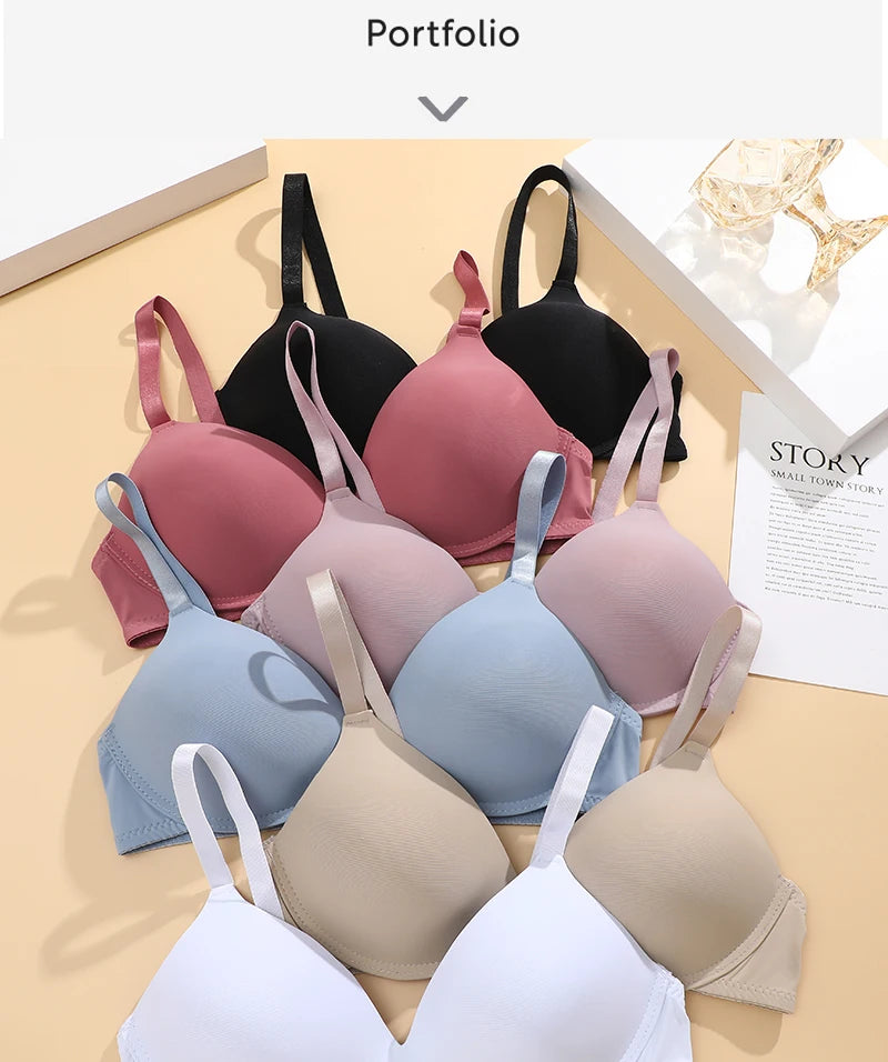 FONETOO Women Seamless Bra Sexy No Wire Push Up Underwear Girls Students Breathable Thin Bras Female's Bra Breathable Gathered