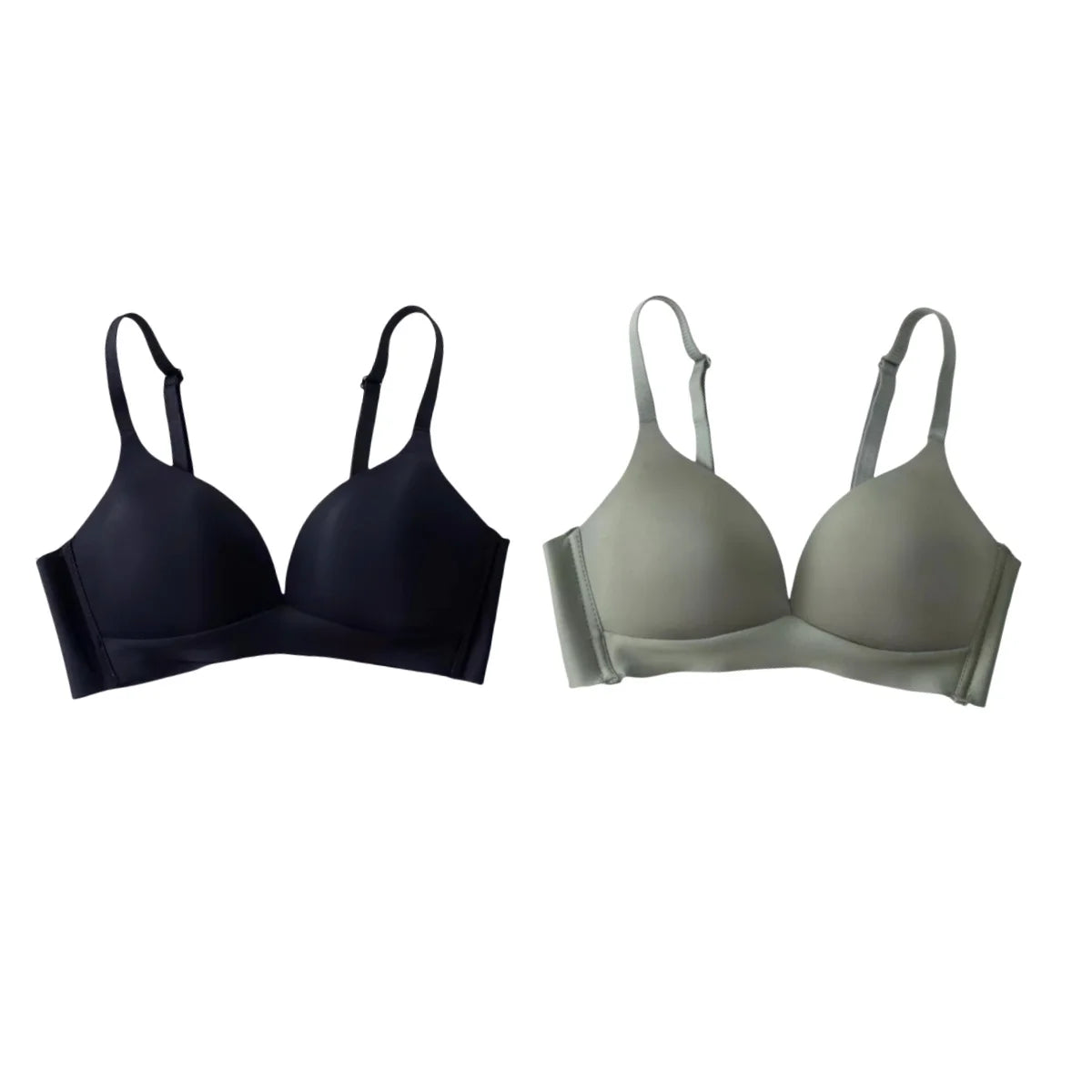 2Pcs/Set Seamless Bras For Women Glossy Underwear 3/4 Cup Push Up Bra Non-wire Bralette Japanese Female Sexy Lingerie S-XXL