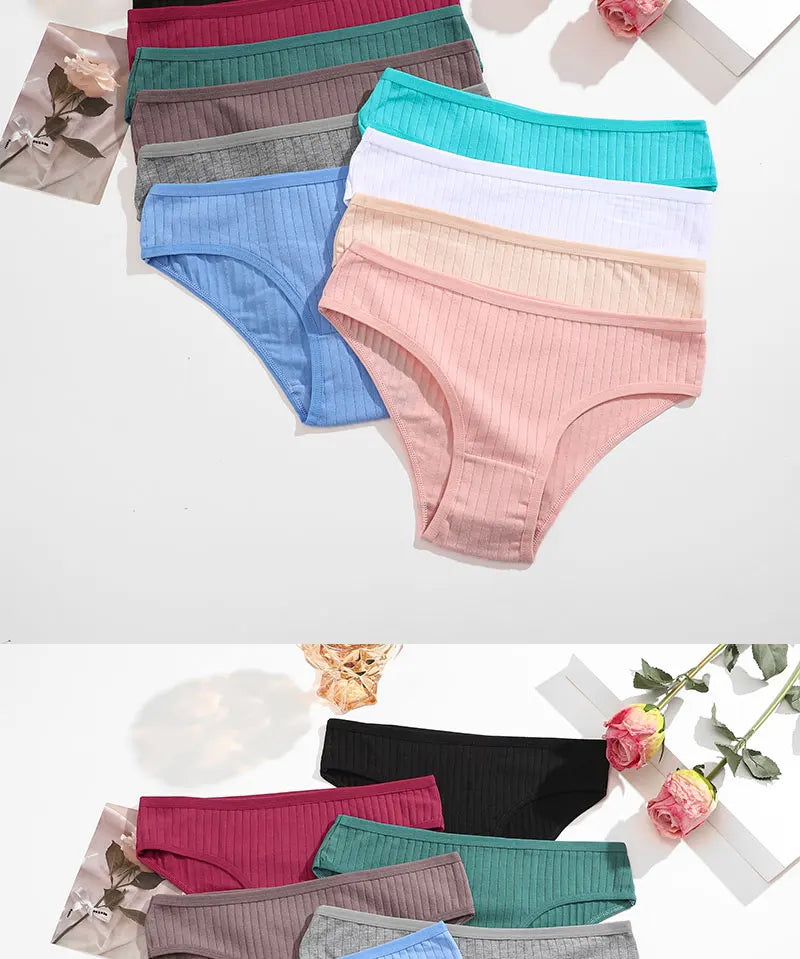 3PCS/Set Cotton Panties Women Underwear Sexy Lingerie Panty Female Lingerie Briefs Panty Underpants IntimateXS-5XL Plus