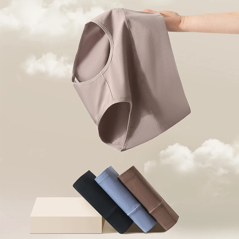 4Pcs Cotton Women's Panties High Waist Slimming Underwear Breathable Underpants Plus Size Panty Body Shaper Solid Female Briefs