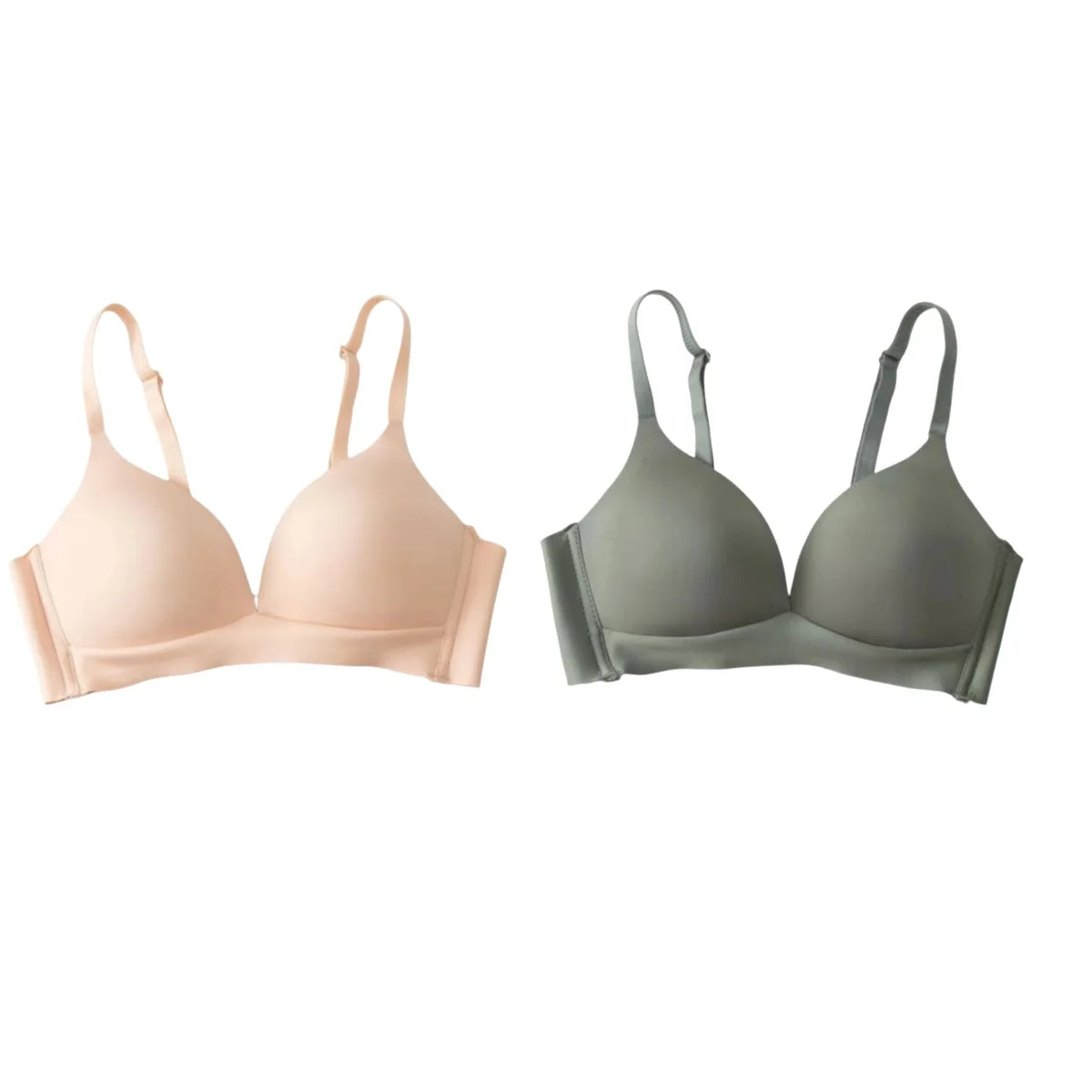 2Pcs/Set Seamless Bras For Women Glossy Underwear 3/4 Cup Push Up Bra Non-wire Bralette Japanese Female Sexy Lingerie S-XXL