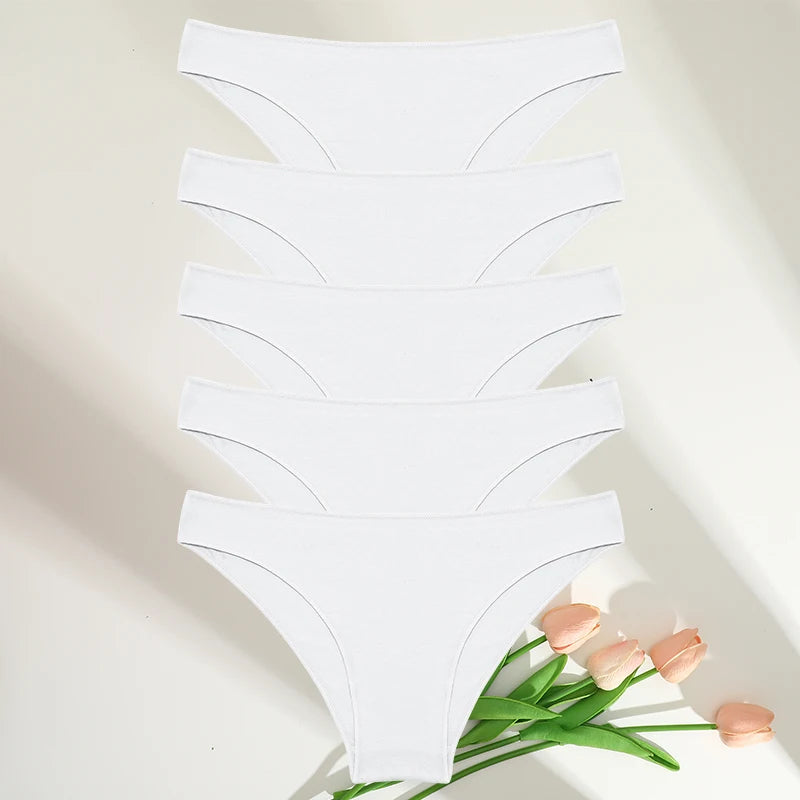 5PCS/Set M-XXL Panties Women Cotton Lingerie Woman Underwear Sexy Femme Underwear Girls Underpant Panty 7 Solid Colors