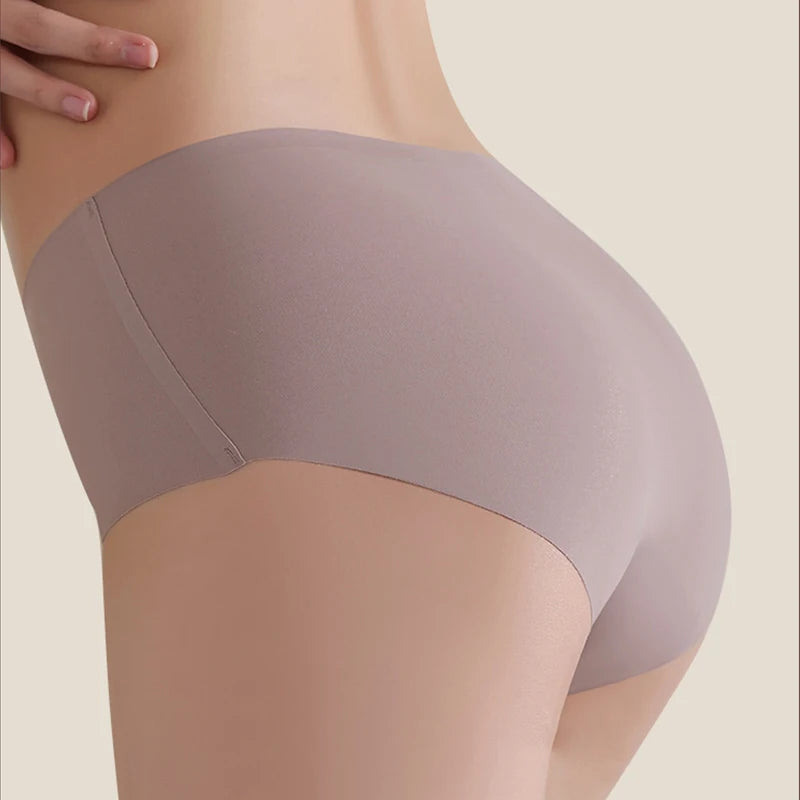 5PCS Seamless Mulberry Silk Panties Woman Underwear Ultra-Thin High Elastic Invisible Briefs Soft & Breathable Female Lingerie