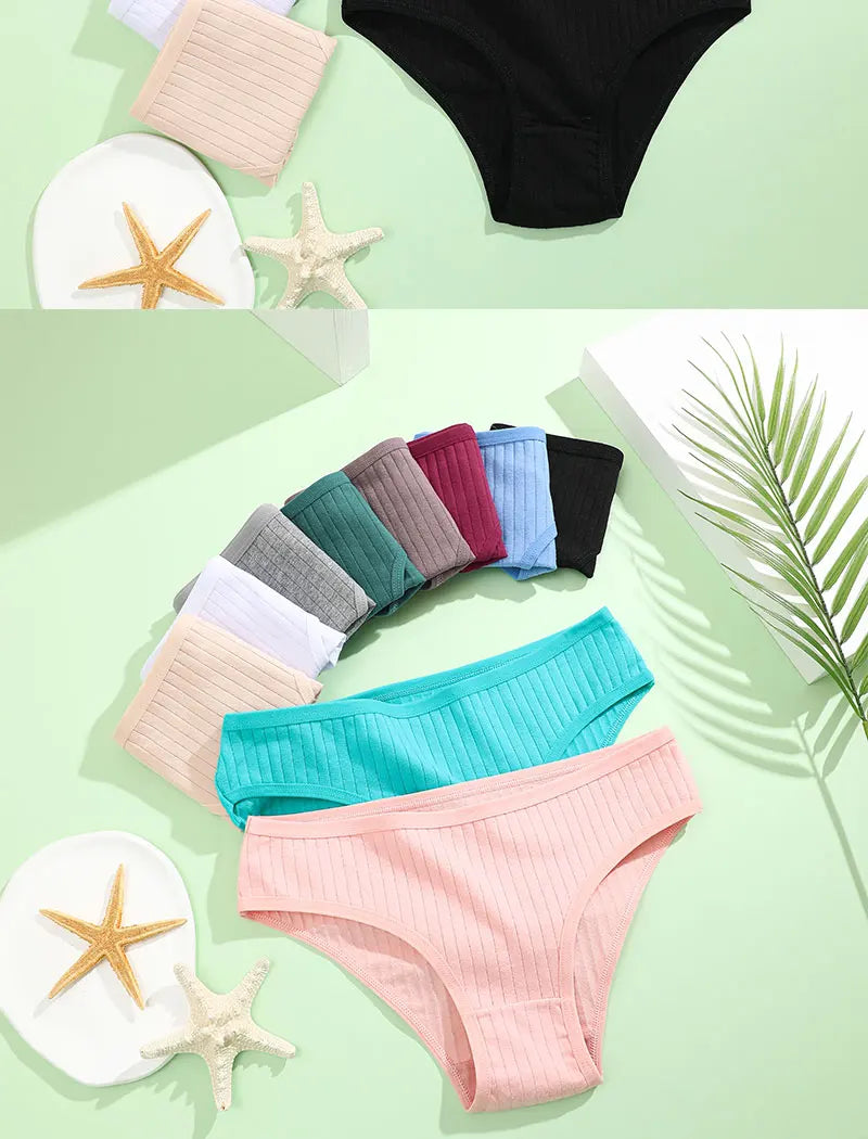 3PCS/Set Cotton Panties Women Underwear Sexy Lingerie Panty Female Lingerie Briefs Panty Underpants IntimateXS-5XL Plus