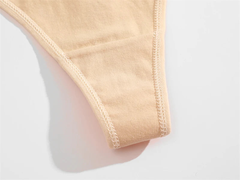 4PCS Women Cotton Thongs Female Sexy Low Waist Panties G-String Underwear Thongs Striped Panties Female Underwear T-Back Intimat