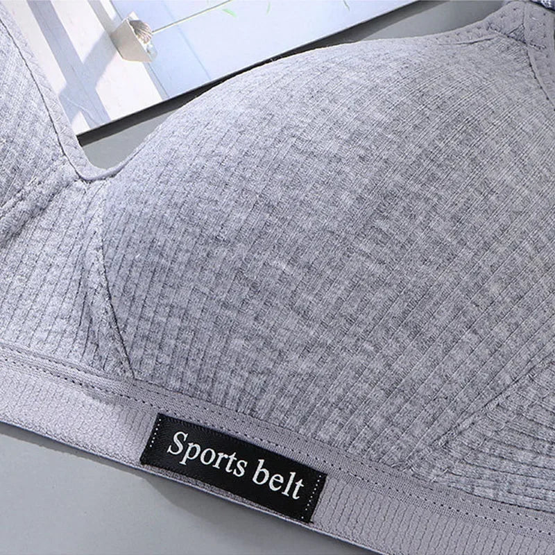 Cotton Women's AB cup Bra Underwear Wireless Gathering Comfortable V-Bra Women's Upward Push Underwear